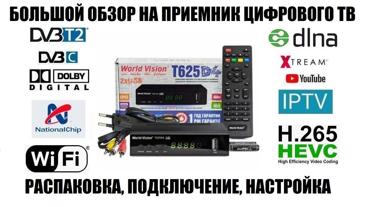 World Vision T625D4 Обзор приставки 2023