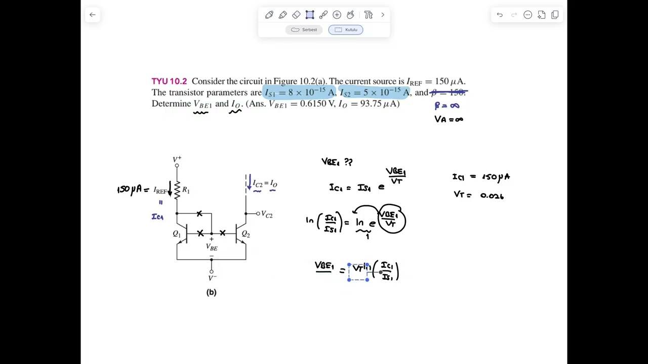 8    Akım Aynasında Eşlenmemiş Transistörler - Örnek (Mismatched Transistors in Current Mirror)
