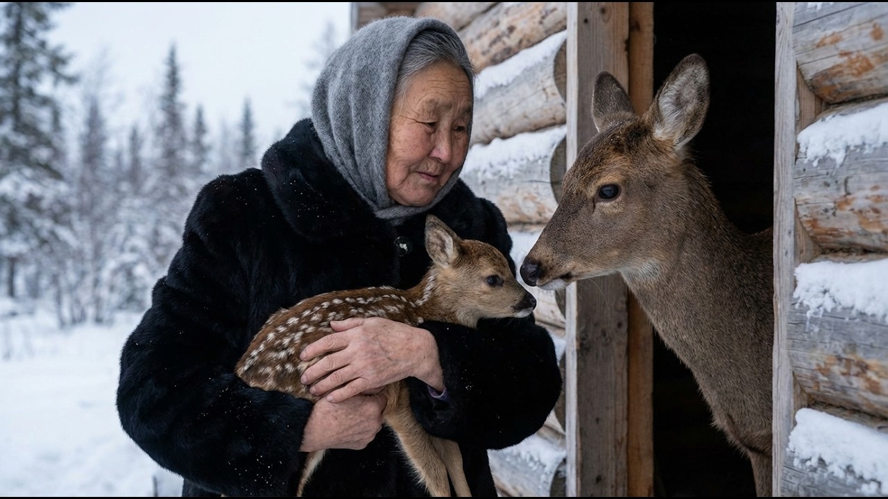 An Elderly Woman Found an Baby Deer in Siberia's -71°C Frozen