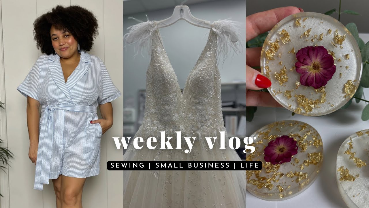 Weekly Vlog | sewing my jumpsuit (ME2063) | working as an alterations specialist | packing orders