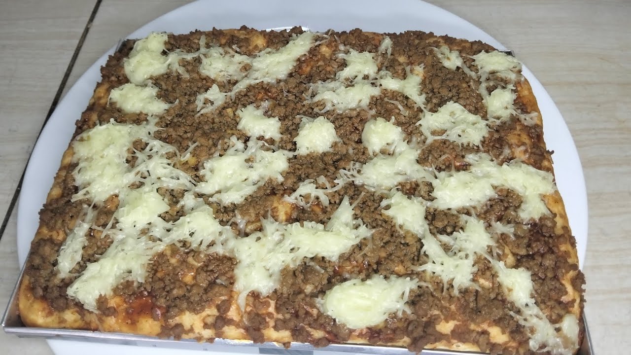 TANPA MIXER CUMA PAKE OVEN TANGKRING !! RESEP PIZZA HOMEMADE DAGING KEJU MOZZARELLA ENAK BANGETT !! 