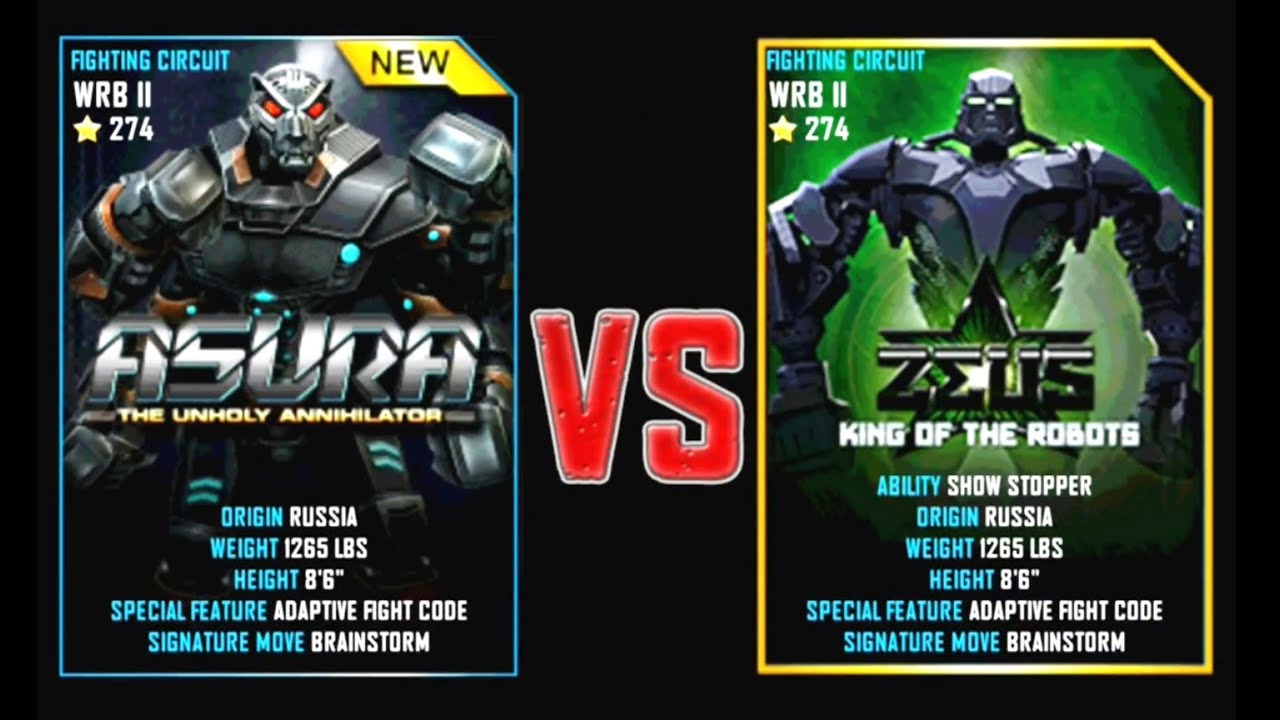 REAL STEEL WRB Final ASURA VS Zeus New Robots CHRISTMAS UPDATE