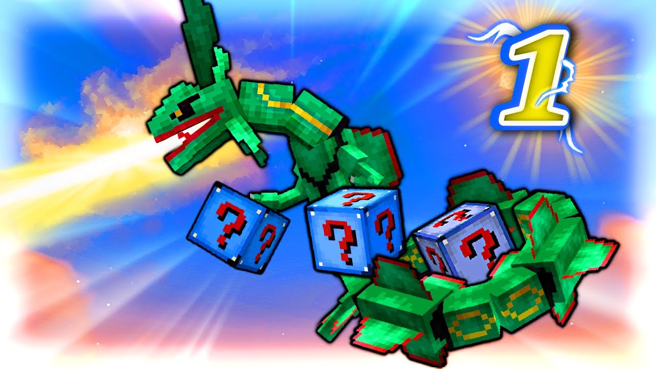 Minecraft Cobblemon Lucky Block Island - RAYQUAZA'S RETRO REVIVAL! - Episode 1 (Minecraft Pokemon)