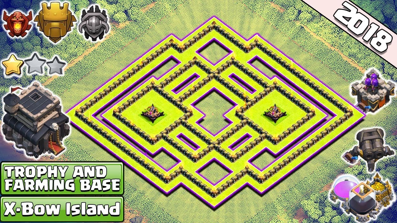 New Town Hall 9 Trophy/Farming base | X-bow Island th9 Base COPY LINK - Clash of Clans
