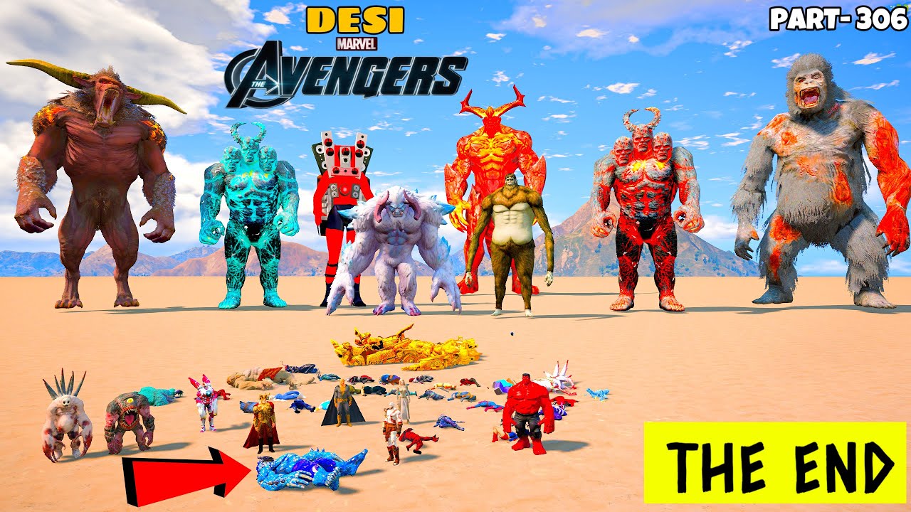 DESI Avengers Finally Did End of Giant Speakerman Lava Titan and All Monsters in GTA 5 | GTA V #306