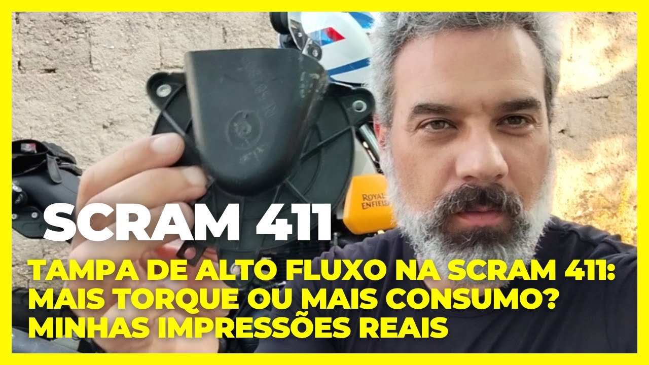 Tampa de Alto Fluxo na Scram 411: Mais Torque ou Mais Consumo? Minhas Impressões Reais 