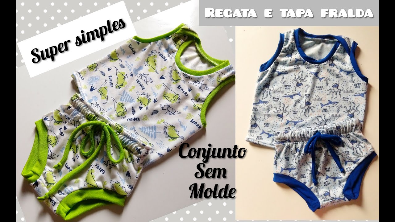 Conjunto infantil regata e tapa fralda