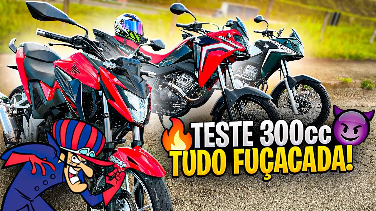 CB 300F TWISTER CONTRA UMA SAHARA 300  E UMA XRE 300 TUDO FUÇADA
