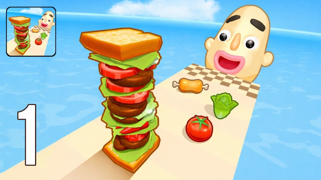 Sandwich Runner - Gameplay Walkthrough Part 1 - Tutorial New Mobile Game  (Android,ios)