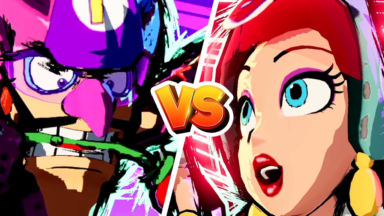 Mario Strikers Battle League - Waluigi & Rosalina Vs Wario & Pauline Gameplay