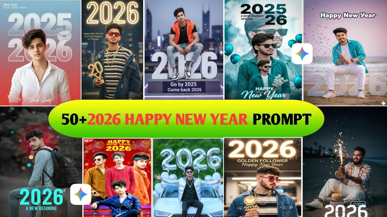 Top 50 Happy New year Trending Prompt 🔥 How To Make Google Gemini Photo Editing Prompt 😎