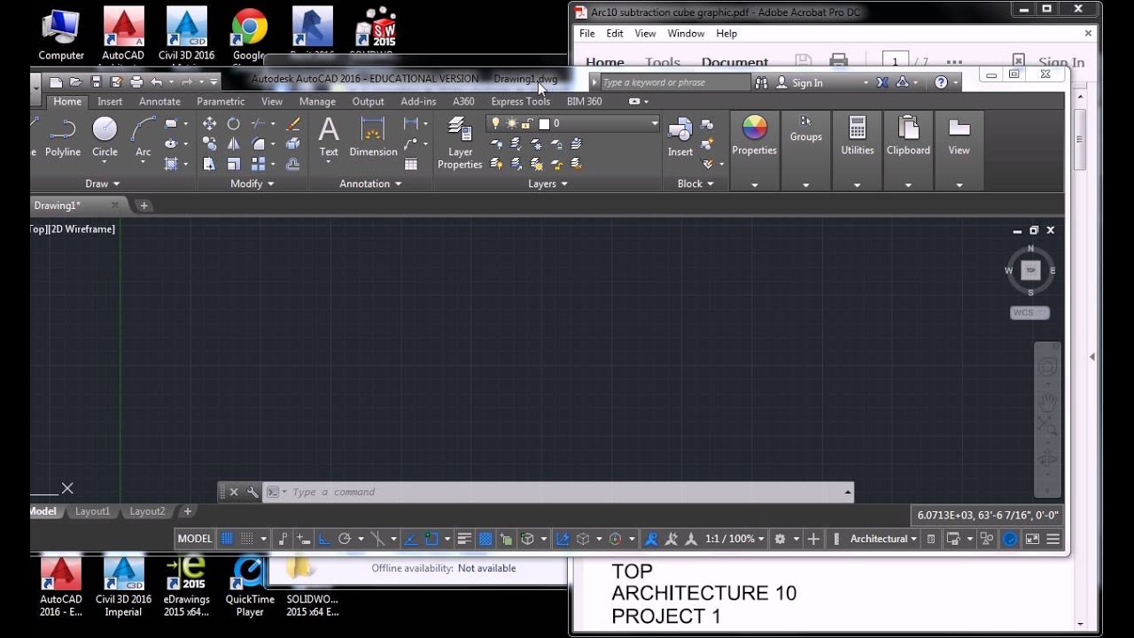 Autocad - 20 - Drawing a Profile Using Ortho Mode