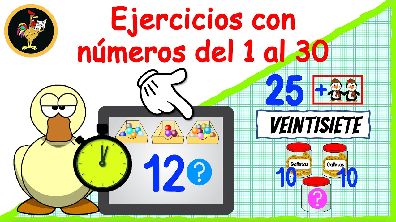 EJERCICIOS CON NÚMEROS DEL 1 AL 30 🌀  APRENDE DE MANERA DIVERTIDA/ VIDEOS EDUCATIVOS PARA NIÑOS
