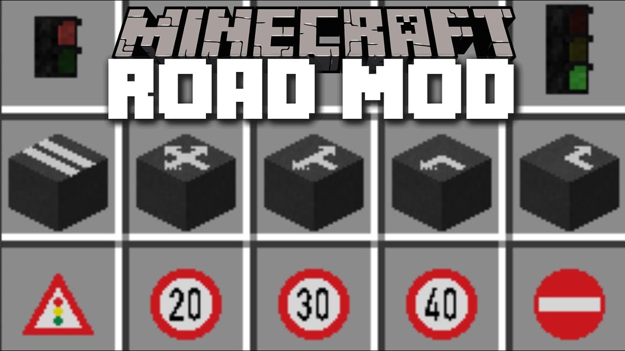 Minecraft REALISTIC ROAD MOD / BUILD YOUR OWN ROAD SYSTEM AND DRIVE CARS!! Minecraft