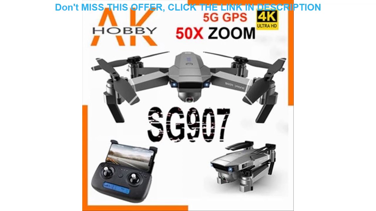 Review SG907 Pro GPS Drone Quadcopter with HD Dual Camera 4K/1080P 5G Wifi FPV Following Me Profess