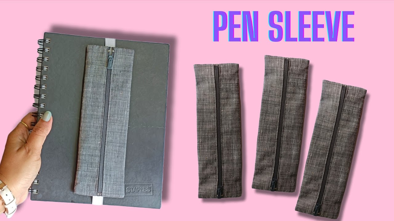 DIY Pen Sleeve for Notebook | How to make a Notebook Pen Holder | Sewing Project Ideas for Beginners