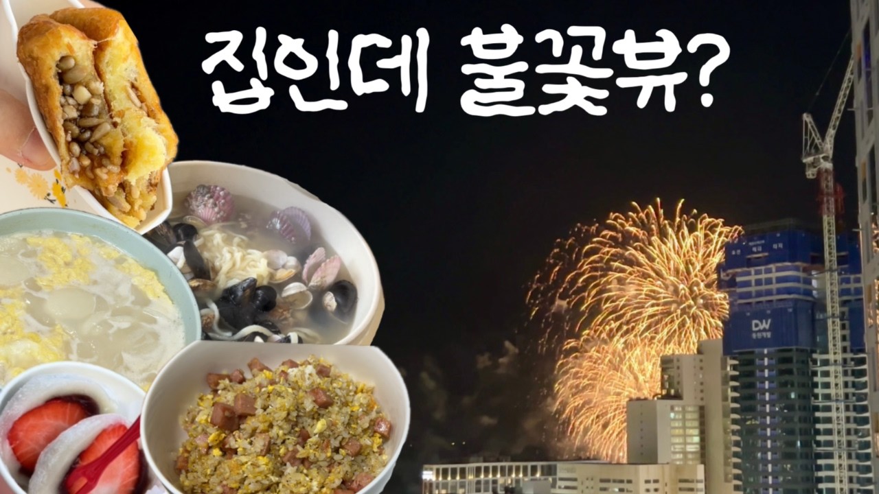 VLOG | 불꽃놀이 있는 밤, 집밥 기록 | 퇴근 후 먹는 일상 | 주말 자취 일상