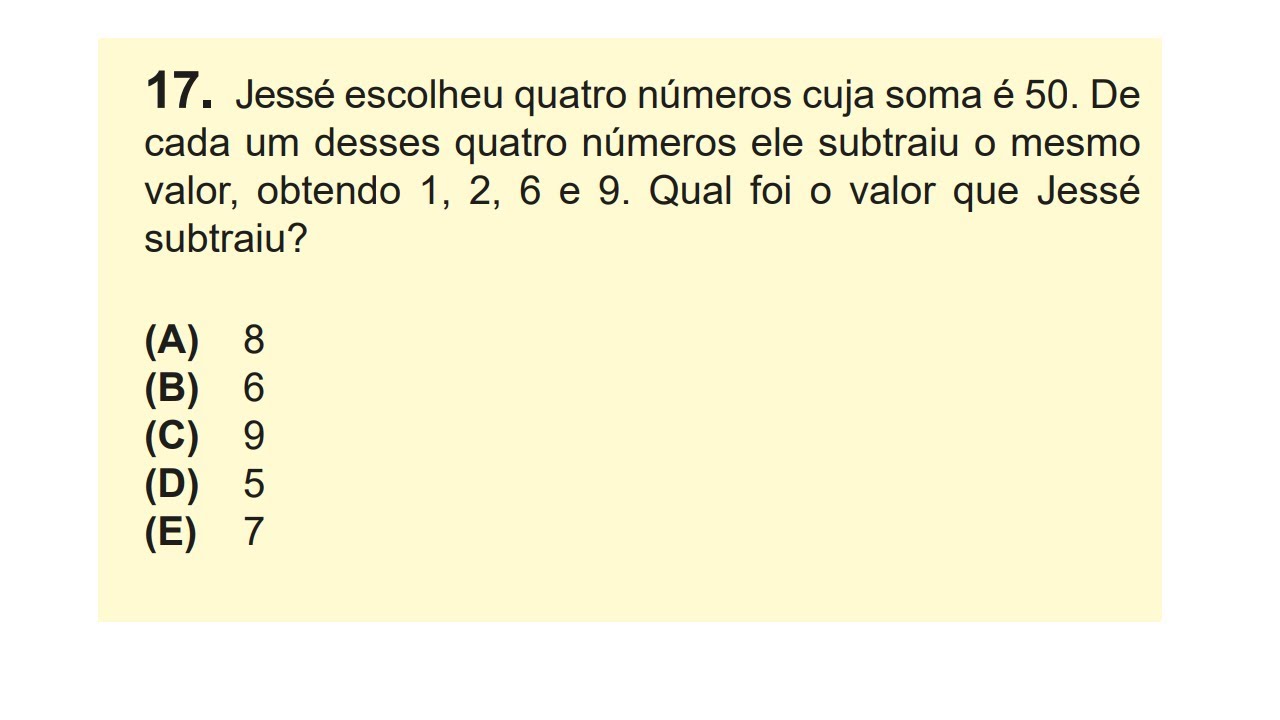 OBMEP 2024 - 1&ordf; FASE - N&Iacute;VEL 1 - QUEST&Atilde;O 17