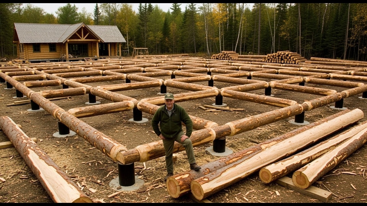 This man built a massive log cabin in the forest with his own hands in just one year! @bjornbrenton