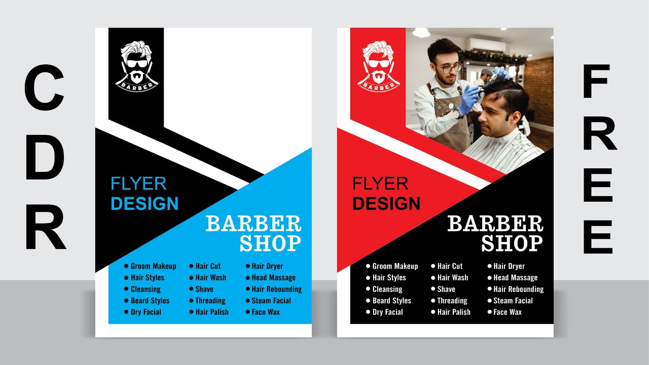 How to make barber shop flyer design best tips & tricks #cdr_free