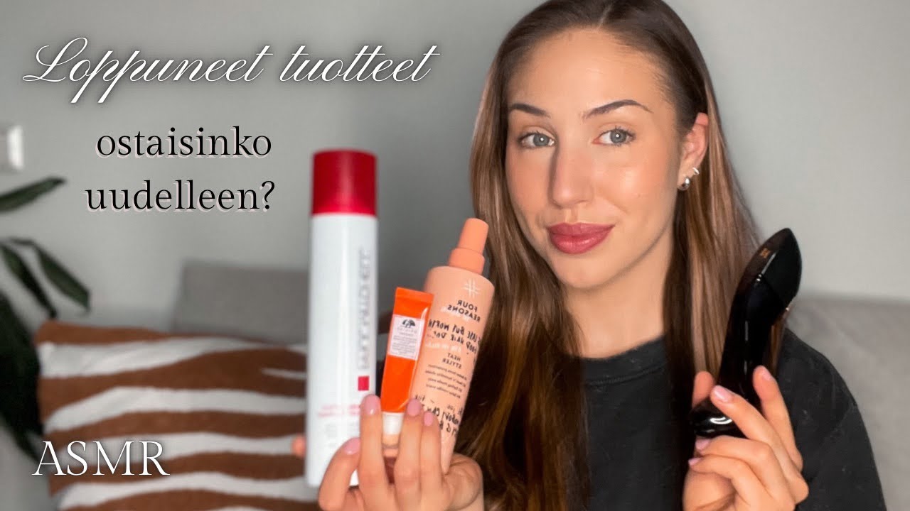 ASMR SUOMI - Loppuneet tuotteet 2 🧴🛍️ (whispering & tapping)