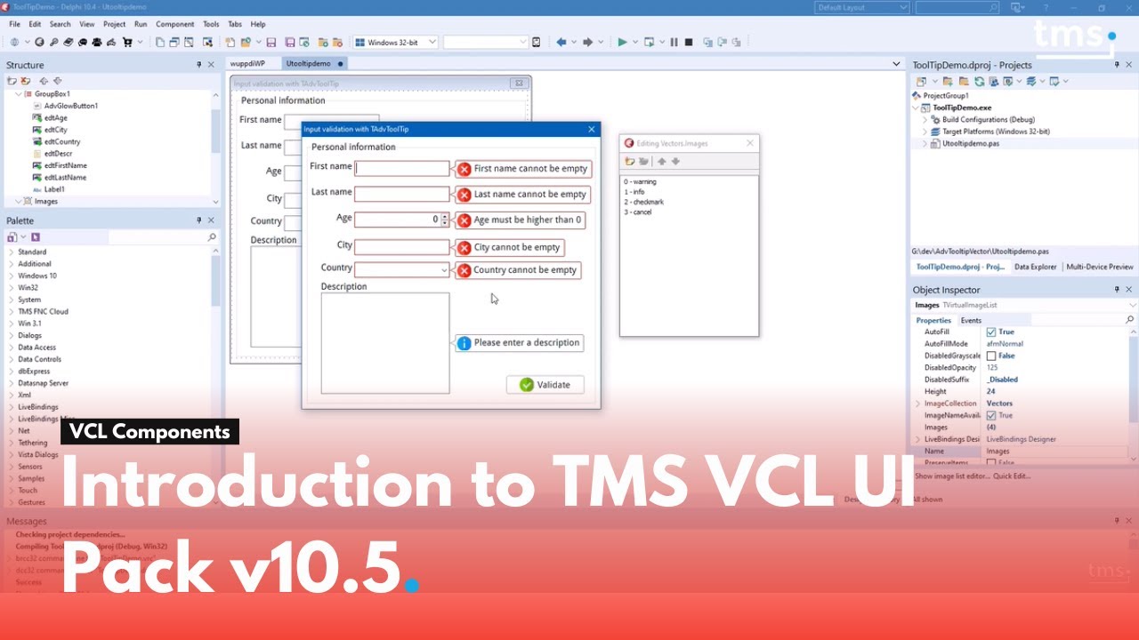 Введение в TMS VCL UI Pack v10.5