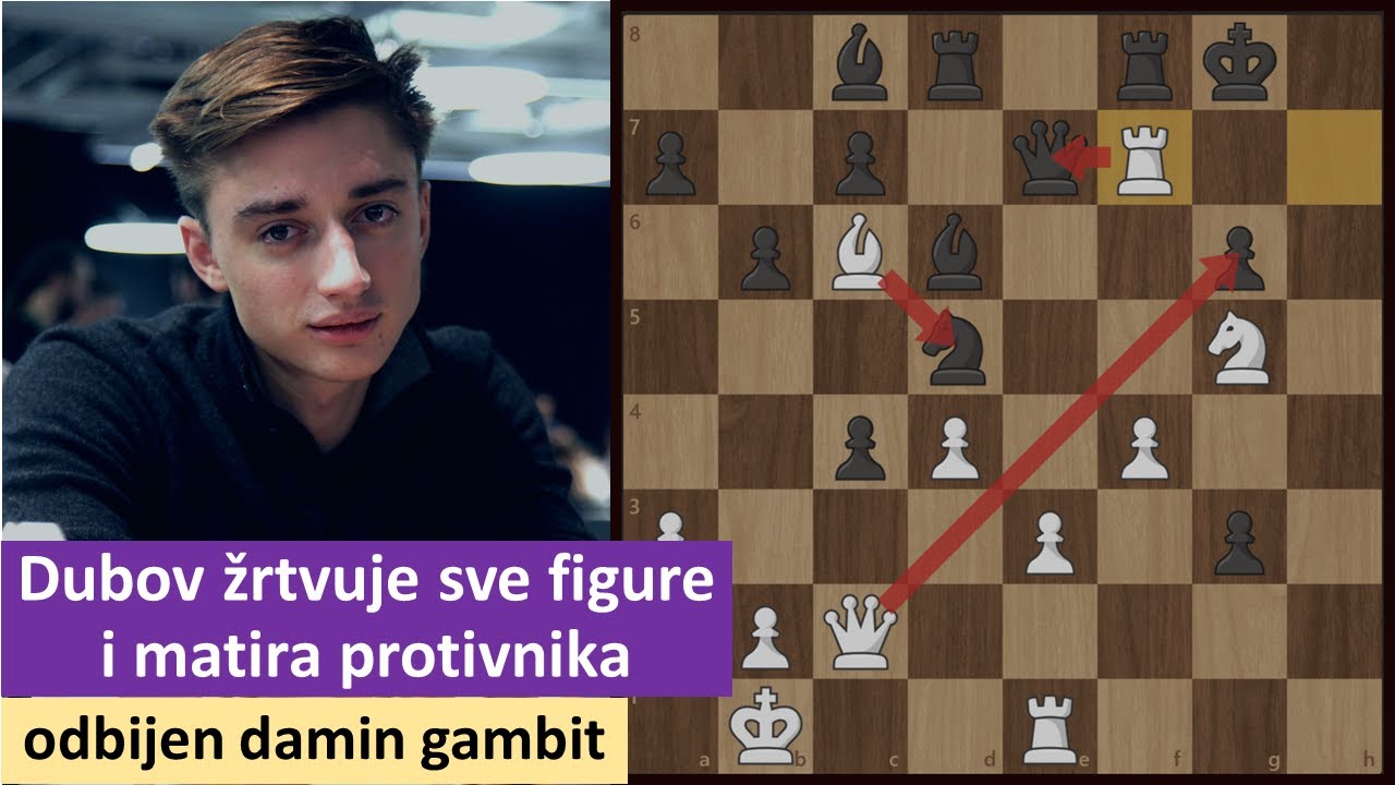 Danil Dubov žrtvuje sve figure i matira protivnika - odbijeni damin gambit