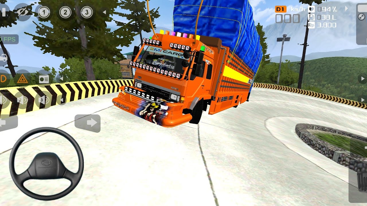 Wow Truck Fuso fighter Muatan gayor Oleng,Di Tanjakan sitinjaulauik | game Bus simulator indonesia
