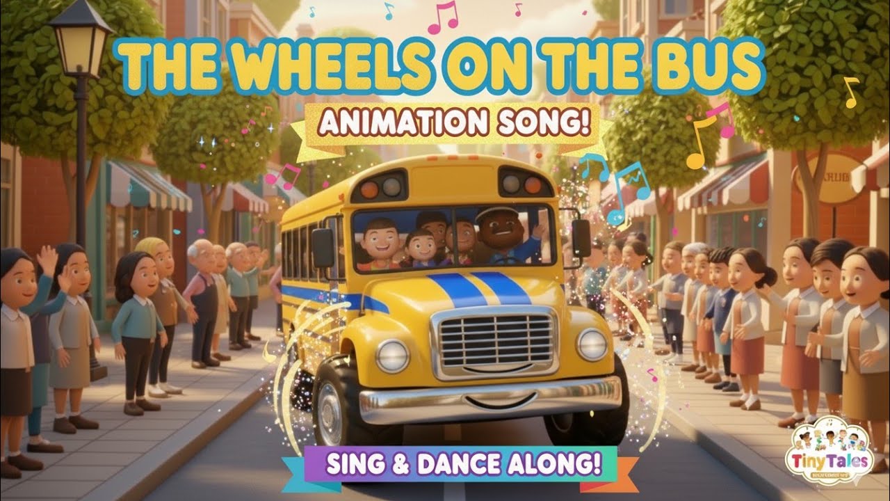 Wheels on the Bus | Fun Animated Kids Song for Children | Nursery Rhymes
