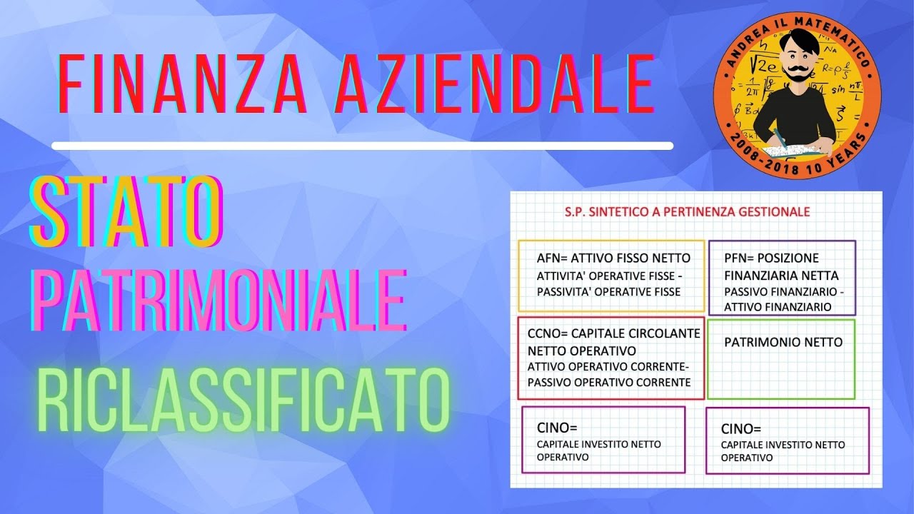 Finanza - Stato Patrimoniale Riclassificato | Andrea il Matematico