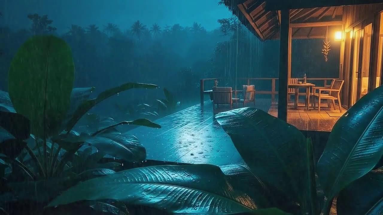 Instant Sleep with Gentle Rainfall and Rolling Thunder Echo at Cozy Cabin 🌧️