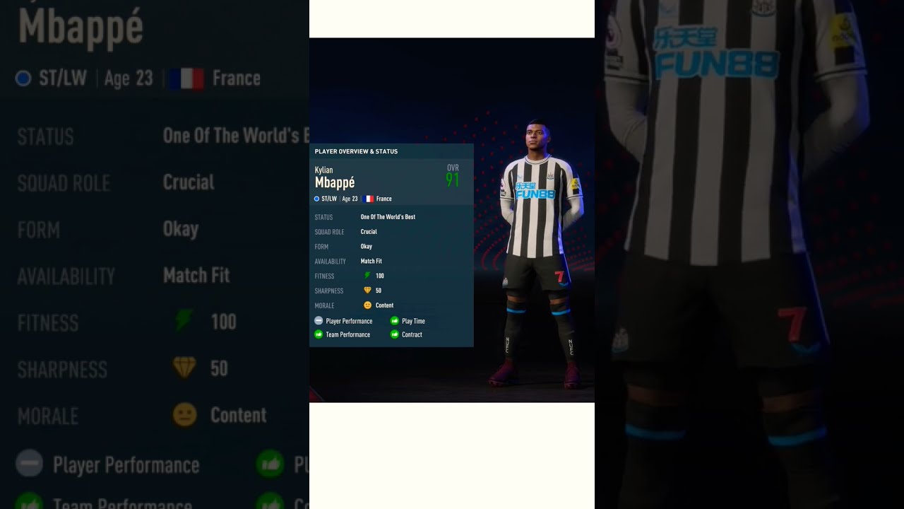 Saya Bikin Messi, Mbappe dan Neymar Main Di Newchastel United #fifa23 #shorts