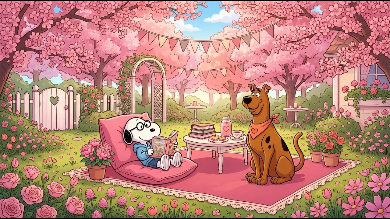 Snoopy’s Cozy Spring Backyard Session 🌷 Smooth Jazz for Study During Homework Overload ☕