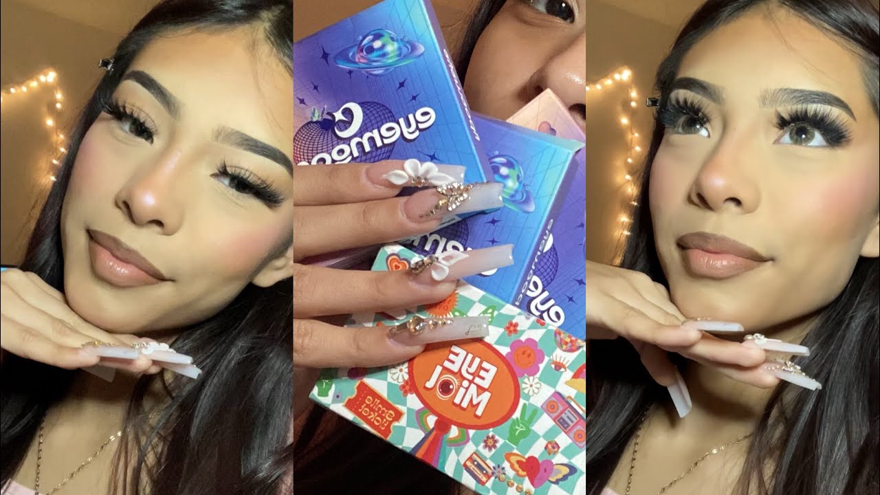 Grwm and try eyemoody contacts🤍@eyemoody_official #eyemoody #contactlenses