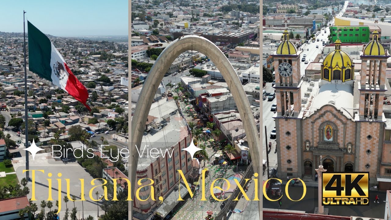Bird's Eye View of Tijuana, Baja California Norte, Mexico in 4K UHD - August 2022
