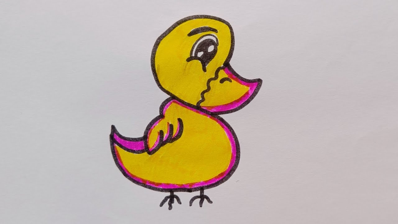 Let's draw a cute yellow Bird 🕊️ 🐔 ।। Bird drawing ।। #easydrawing #colouring 
