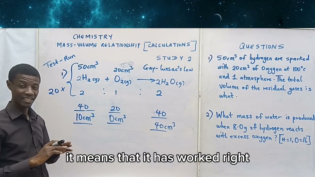 Gay-Lussac's law/Mass-volume relationship [Study 2] Chemistry calculations.