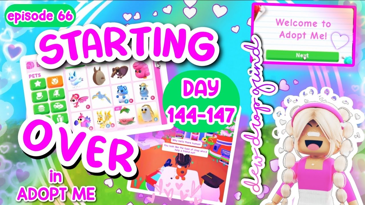 🌺 Starting Over 🌺 in Adopt Me! Poor to RICH Challenge! DAY 144-147 NEW ACCOUNT! #adoptme