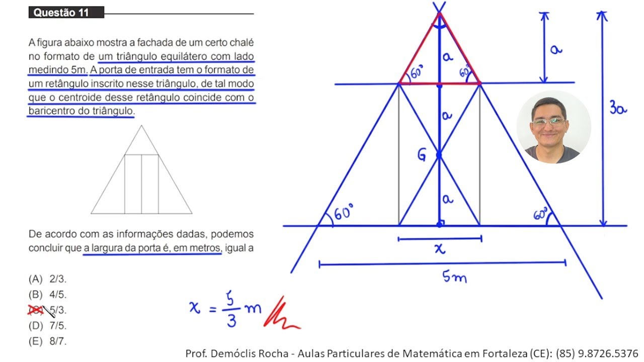 MEDICINA  - UNIFOR 2023.1 - QUESTÃO 11 - SEMELHANÇA DE TRIÂNGULOS