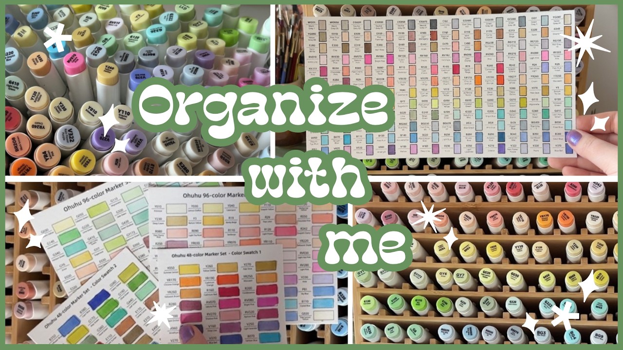 Organize & Swatch my Ohuhu Markers with me // DIY Marker Swatch Card  ✨