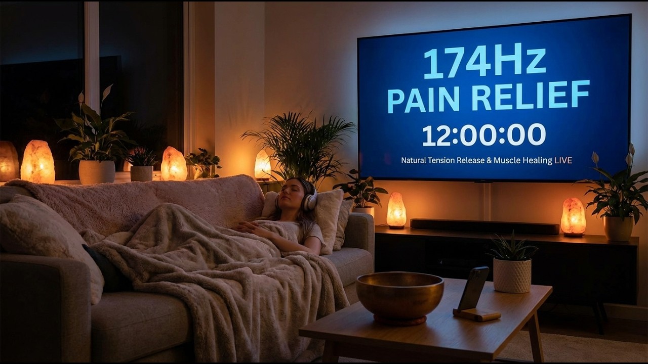 🔴 174Hz PAIN RELIEF 12 Hours | Natural Tension Release & Muscle Healing LIVE