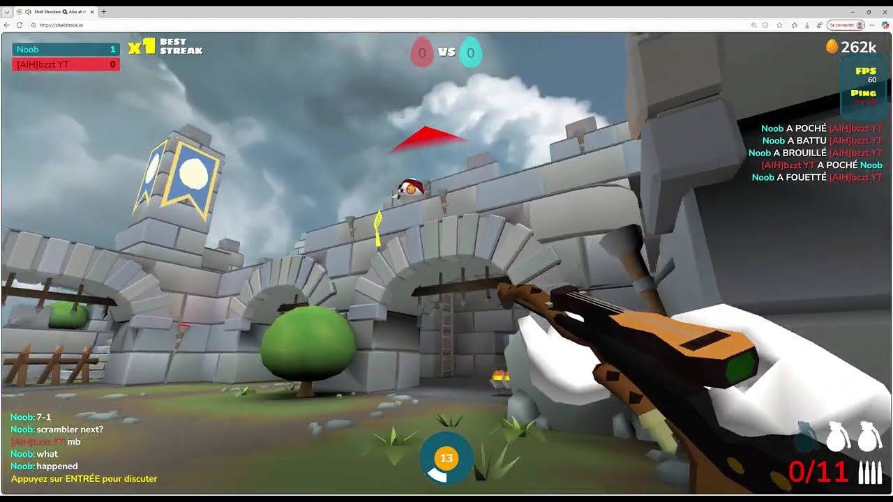 Shell Shockers - 1v1 with Noob (I had bad ping)