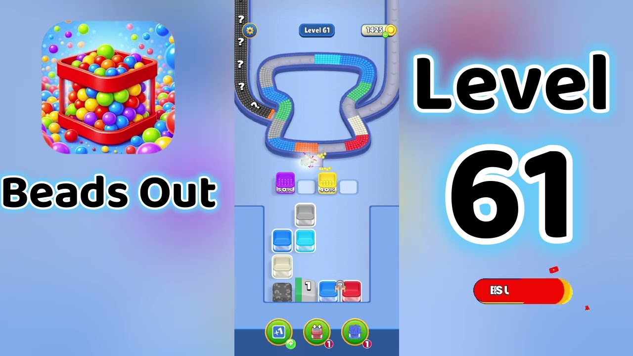 Beads Out Level 61 Walkthrough 🧩✨ | Tricky Bead Puzzle Solution | Go Answer