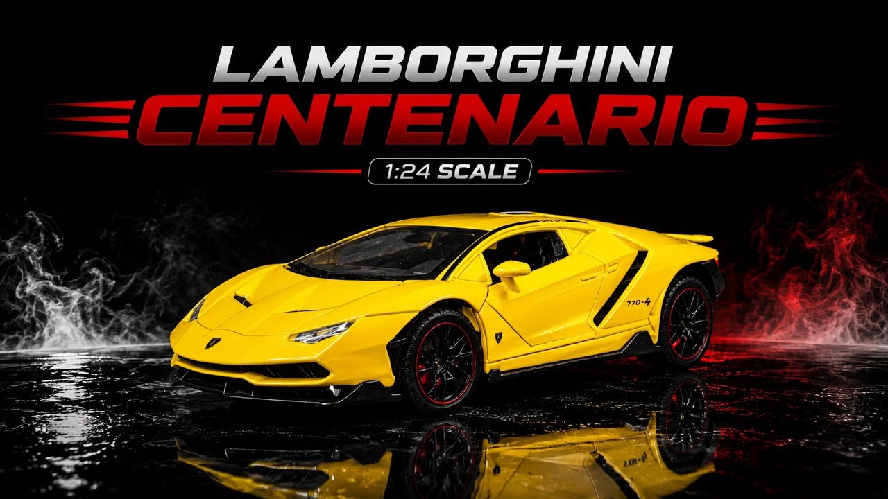 Lamborghini Centenario | 1:24 Scale | Diecast Model with Lights, Sound & Opening Doors