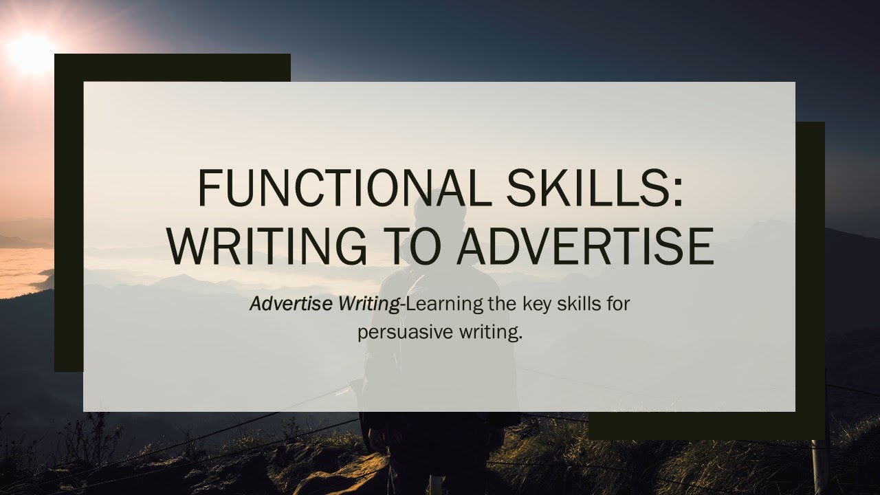 Functional Skills: Writing to Advertise#functionalskills #englishlearningskills #ielts