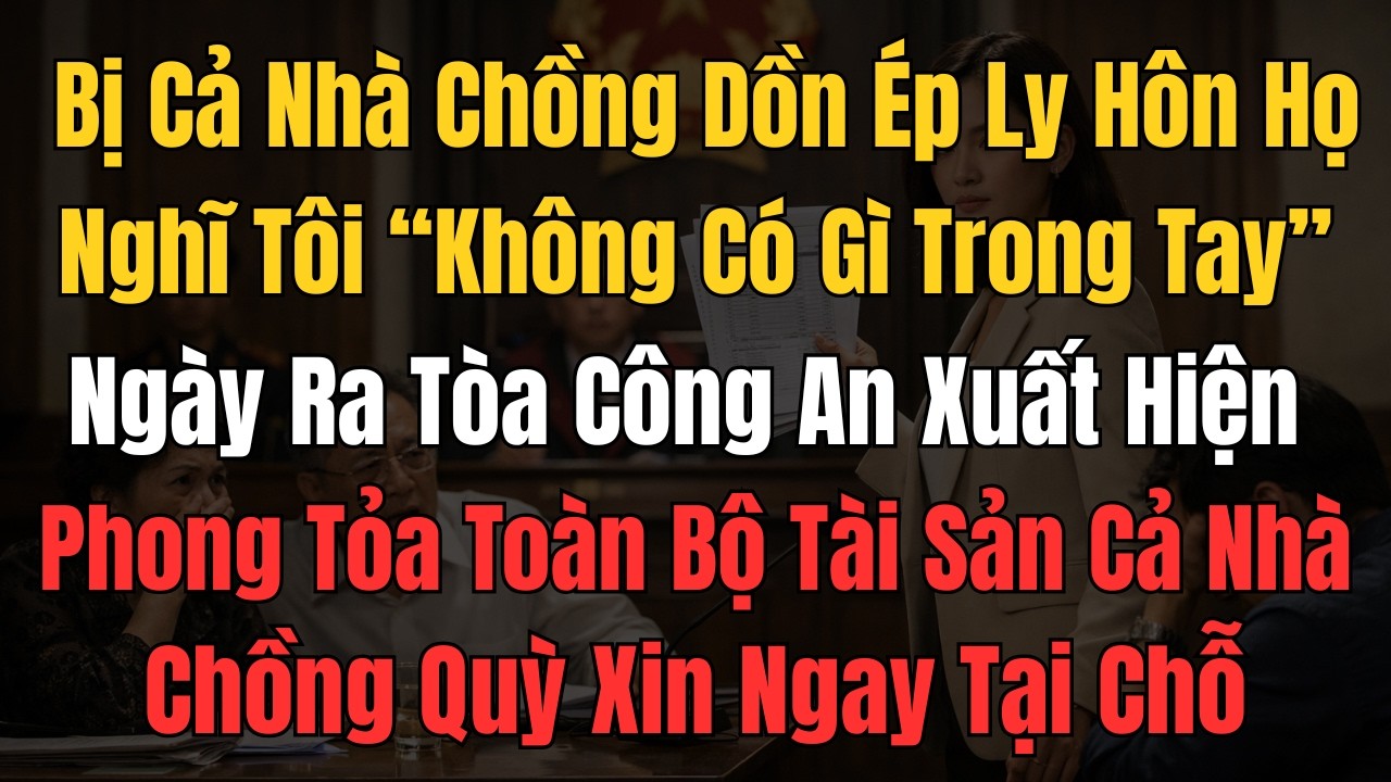 Bị Ép Ký Ly Hôn Trắng Tay Để Cướp Nhà Và Tiền, Tôi Im Lặng Đồng Ý… Đến Ngày Ra Tòa, Công An Ập Tới