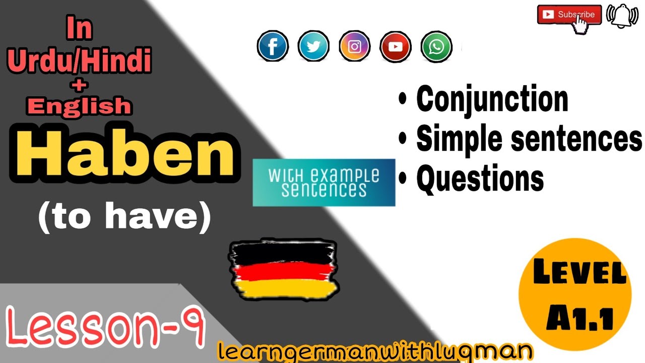 Haben Verb | Lesson-9 A1 | Haben Conjugation | German🇩🇪 Language | German With Luqman