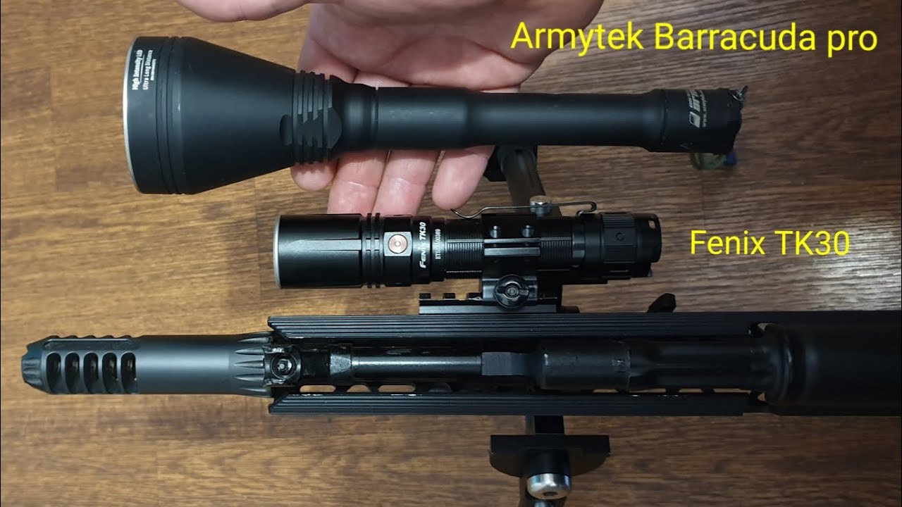 Лазерный фонарь Fenix TK30. Первый тест: выцеливание на 500м., сравнение с Armytek Barracuda Pro.