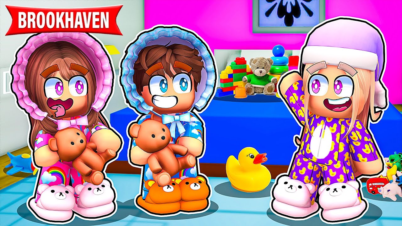 MAŁA AMI ZAPROSIŁA BLIŹNIAKÓW na NOCOWANIE na BROOKHAVEN w ROBLOX!