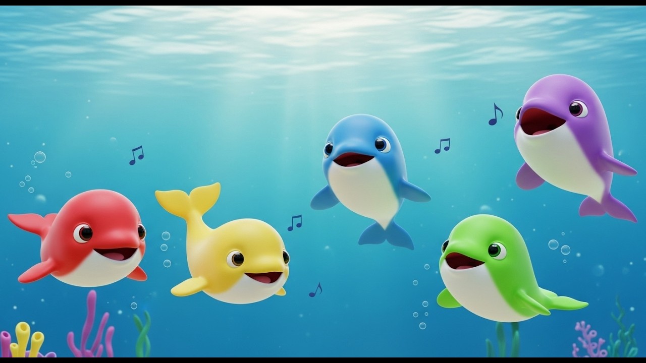 Five Little Beluga Whales Sing Sing Sing | Musical Sea Animal Song & Counting Rhyme